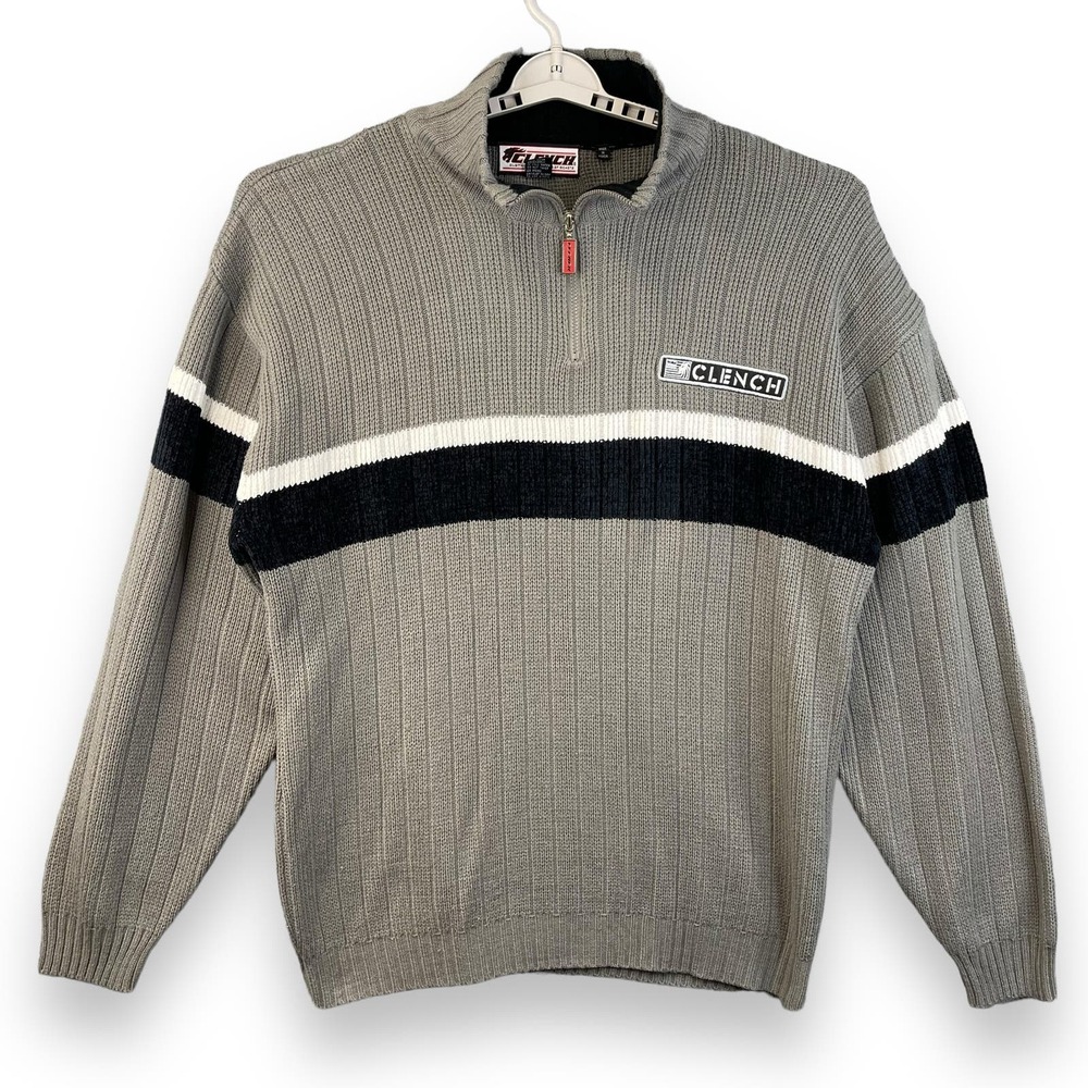 Clench Acrylic Mens Sweater‎ Size XXL Long Sleeves Quarter Zip